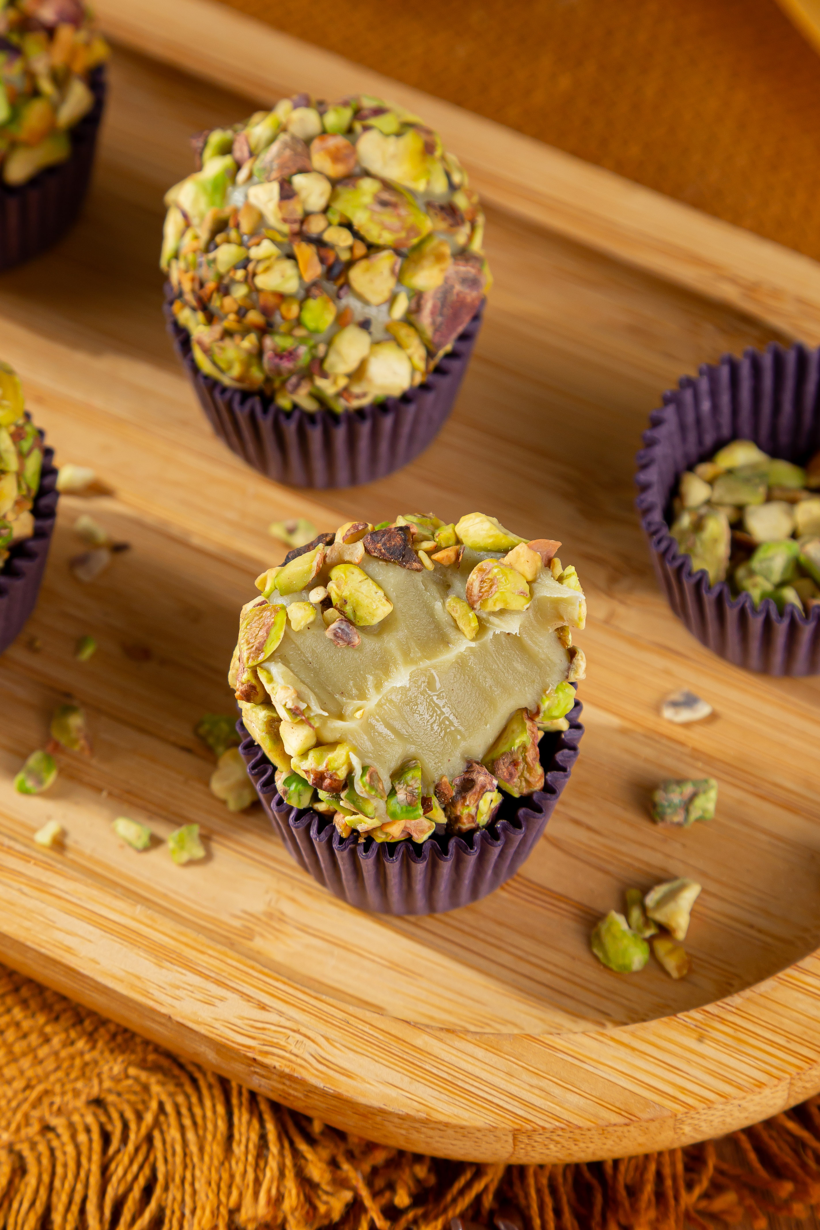 Caixa de brigadeiros de pistache